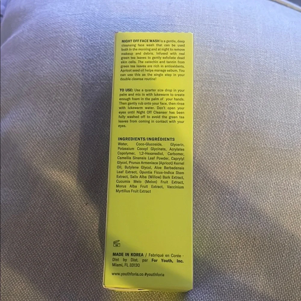 YOUTHFORIA NIGHT OFF FACE WASH
